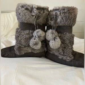 J. Crew fur boots